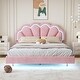 preview thumbnail 26 of 31, Velvet Smart LED Bed Frame Pink - Queen
