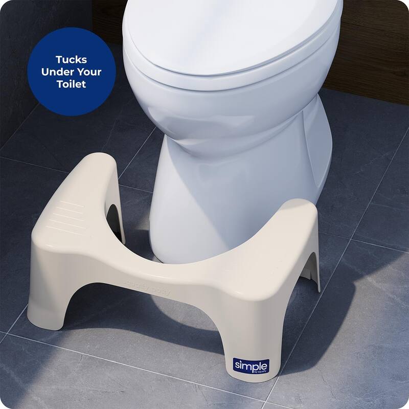 Squatty Potty Simple Bathroom Toilet Stool, Buttercream 7 Inch Ergonomic Stool - Posture-Enhancing Bathroom Footrest