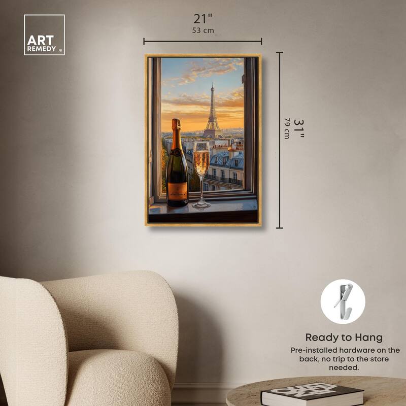 Classy Drink in Paris Canvas by Art Remedy