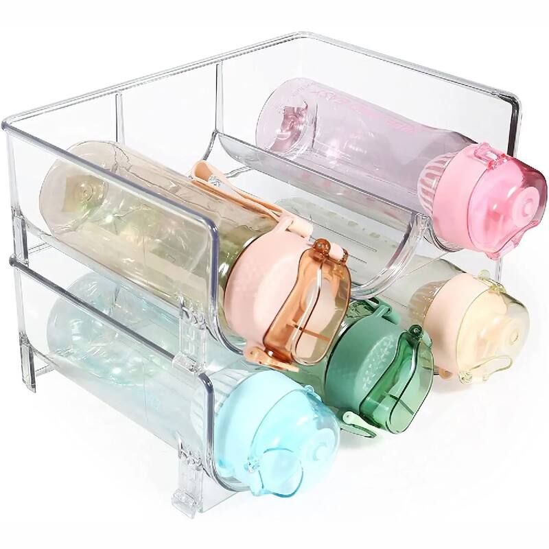 OnDisplay Stackable Acrylic Wine/Water Bottle Rack – Countertop Fridge Storage Organizer
