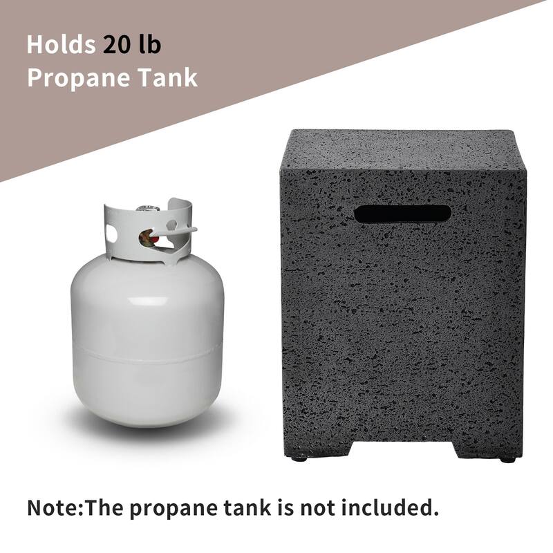 COSIEST Concrete Outdoor Propane Tank Cover Table