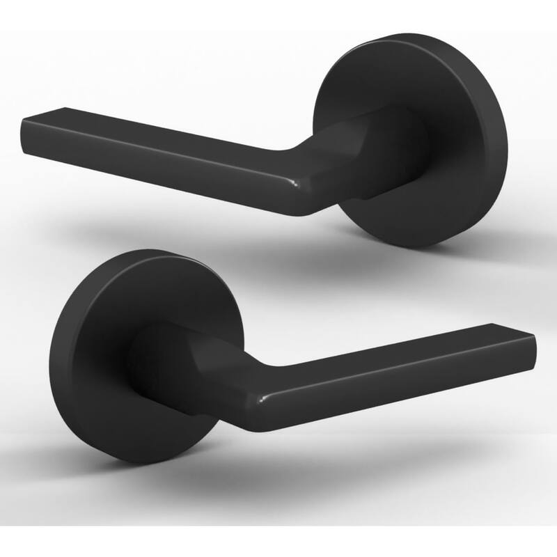 Mega Handles RALPH Round Dummy Door Lever for Closet and Hallway | Non-Turning Reversible Handing | Fits All Door Sizes - Matte Black