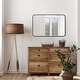 preview thumbnail 2 of 16, Design House Isla Modern Metal Framed Rectangle Wall Mounted Accent Mirror Matte Black - Single