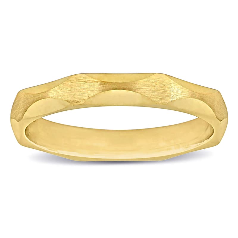 Miadora Faceted Wedding Band in 14k Yellow Gold
