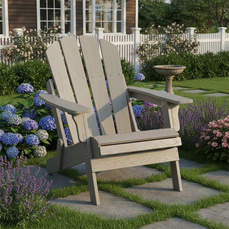 Pre-Assembled Oversized Embossed Wood Adirondack Chair
