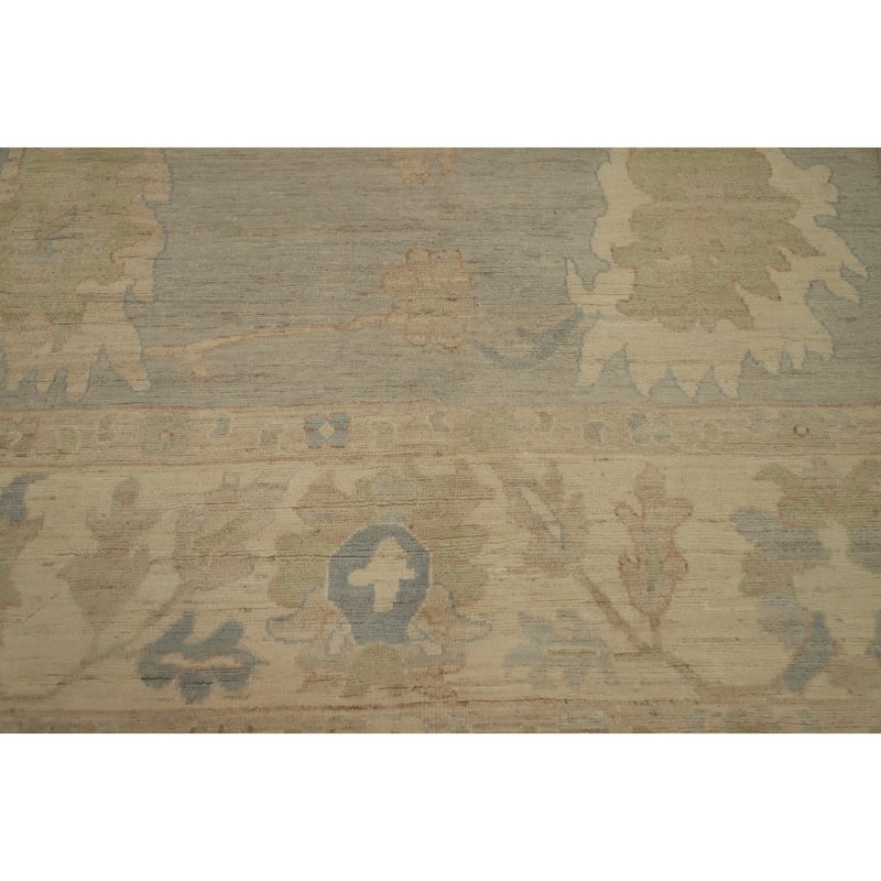 Hand Knotted Oriental 100% Wool Carpet Transitional All-Over Greys & Charcoal Oushak Area Rug - 10' 0'' X 8' 0''