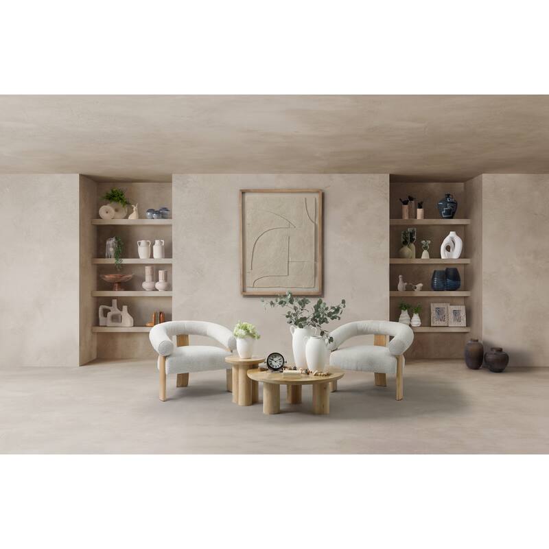 Sagebrook Home Ceramic Donut Hole Vase, Round, Solid, Ivory/Beige, Contemporary - Ivory/beige - 7" x 3" x 7"