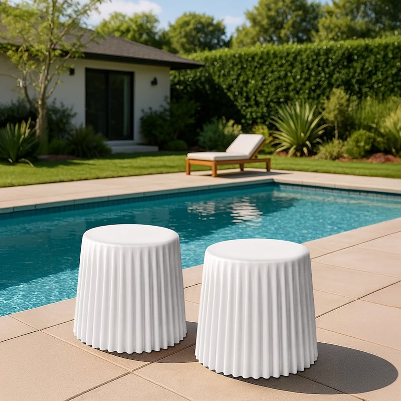 Set of 2 Stackable Stacking Cupcake Stool Dining Ottomans End Side Table Accent Chair Living Bedroom Kitchen Office