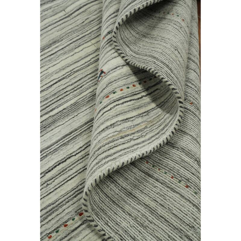 Hand Knotted Oriental 100% Wool Carpet Tribal Animal Pictorial Beige & Ivories Gabbeh Area Rug - 9' 10'' X 10' 0''
