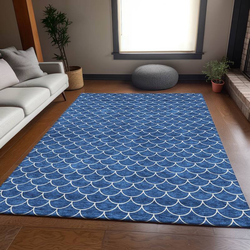 Premium Washable Super Soft Geo Scallops Mayfield Rug