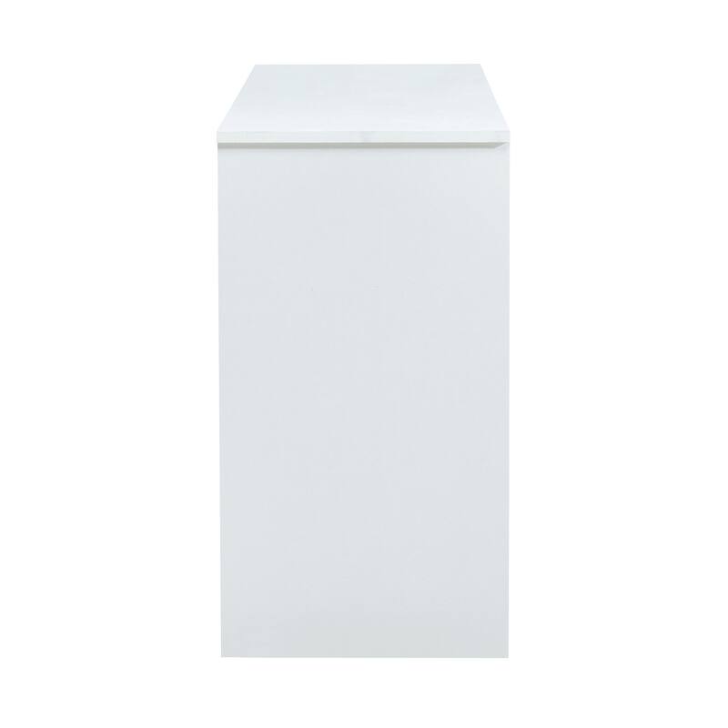White 46.9" TV Stand with Two Sliding Barn Doors and 3-Layer Storage Space for Living Room