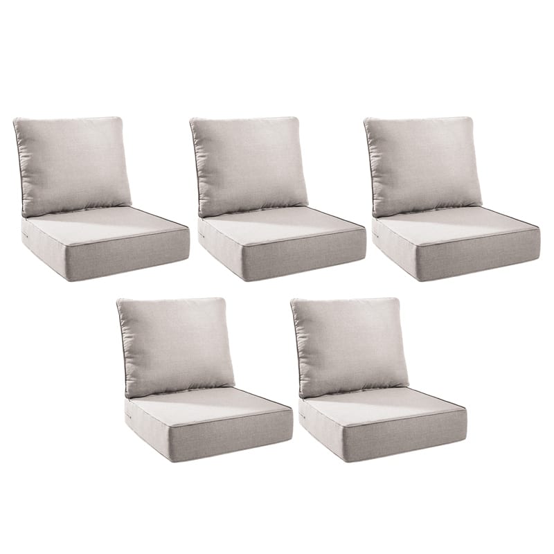 Pocassy 24"x24"x6" Thick Cushions Indoor/Outdoor Deep Seat Cushion - Beige - 5 Set Cushion