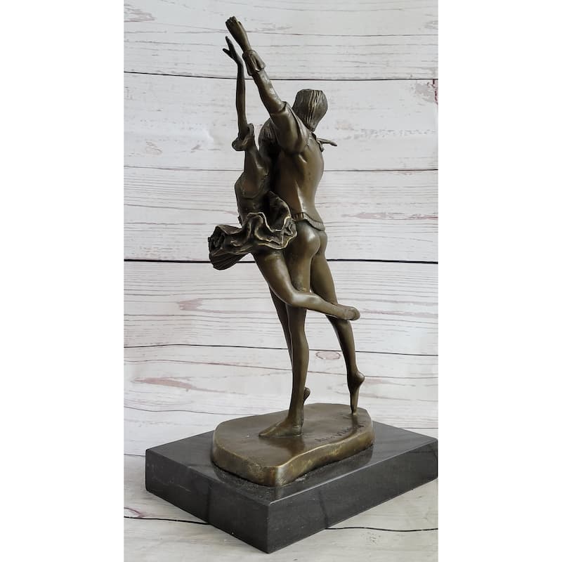 Ballet Dancers Male Female Ballerina Dancing Bronze Statue Sculpture Original Art