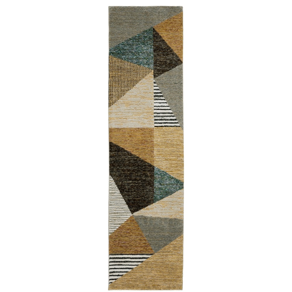 Style Haven Stephan Modern Art-deco Inspired Yellow/Gold Area Rug
