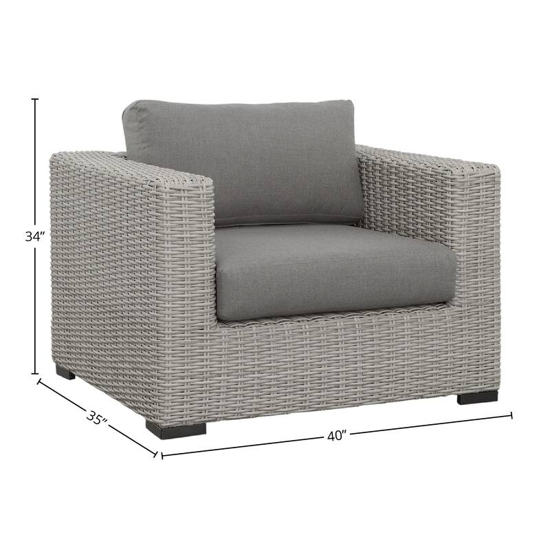 Bogra Wicker Lounge Chair, Gray
