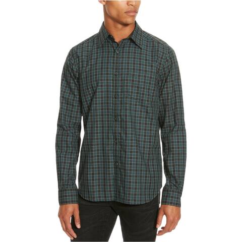 Kenneth Cole Mens Frons Juniper Check Button Up Shirt