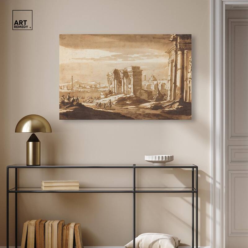 Capriccio View of Roman Ruins Canvas by Art Remedy, Gallery Wrapped