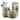 Basel Elegance Indoor Ceramic Plant Pot Kit Gray Beige Metallic with Soil Tools and Moisture Meter - 6.3" & 5.1"D
