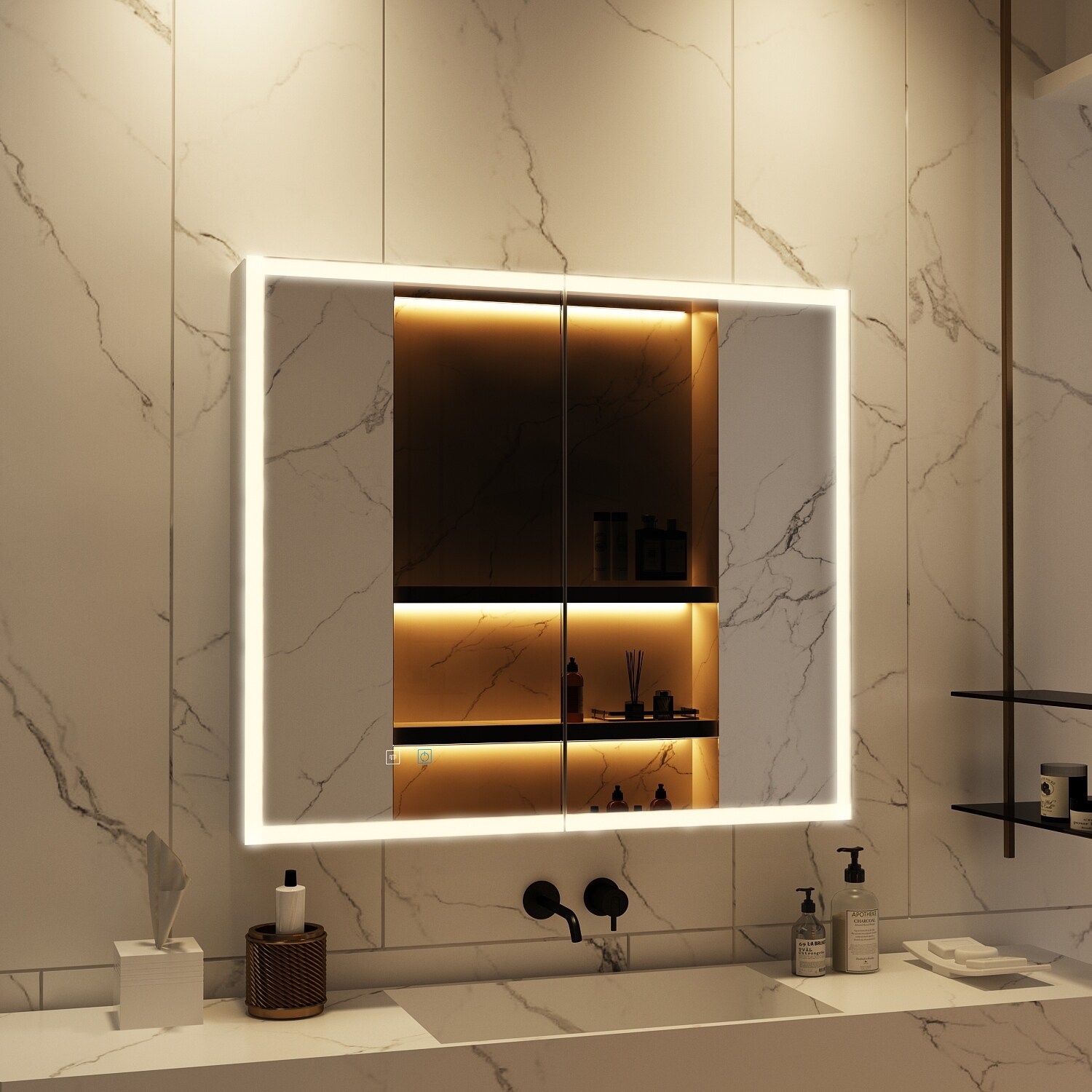 Eldee Rectangle Metal Framed Bathroom Medicine Cabinet - On Sale - Bed ...