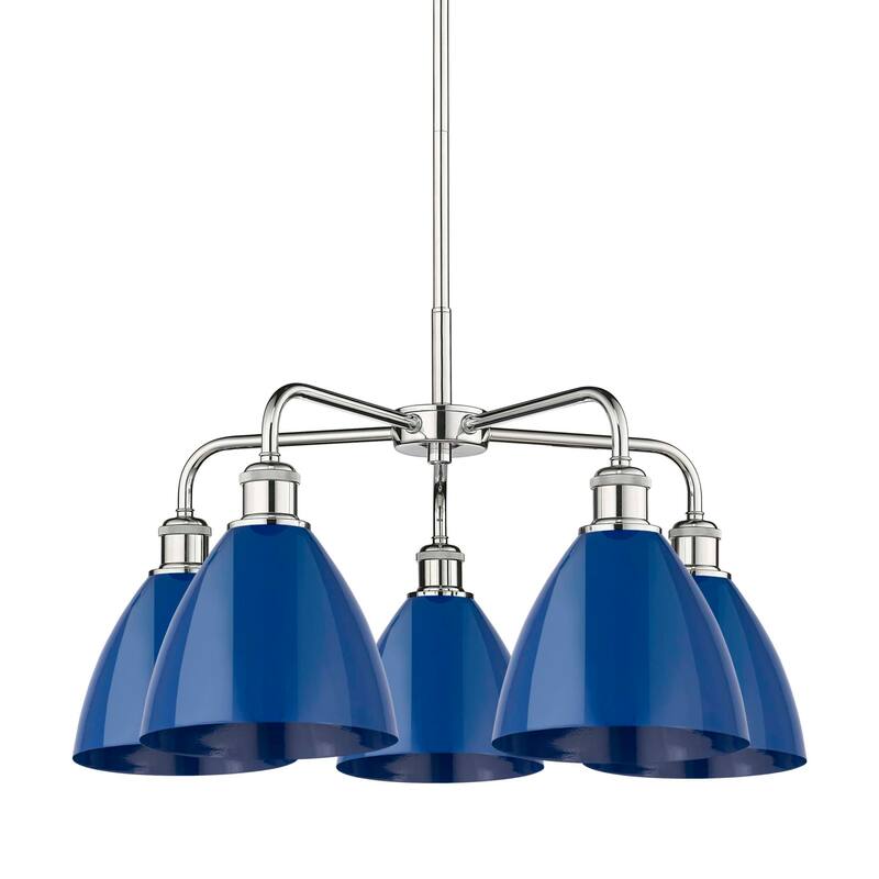 Innovations Lighting 516-5CR-16-26 Ballston Dome Chandelier Ballston - Polished Chrome / Blue