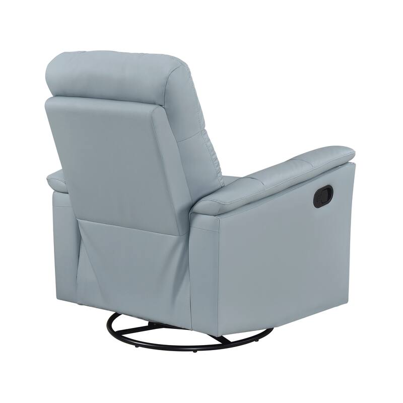 Monte 35.5" Leather Swivel Glider Manual Recliner - 360-Degree Swivel
