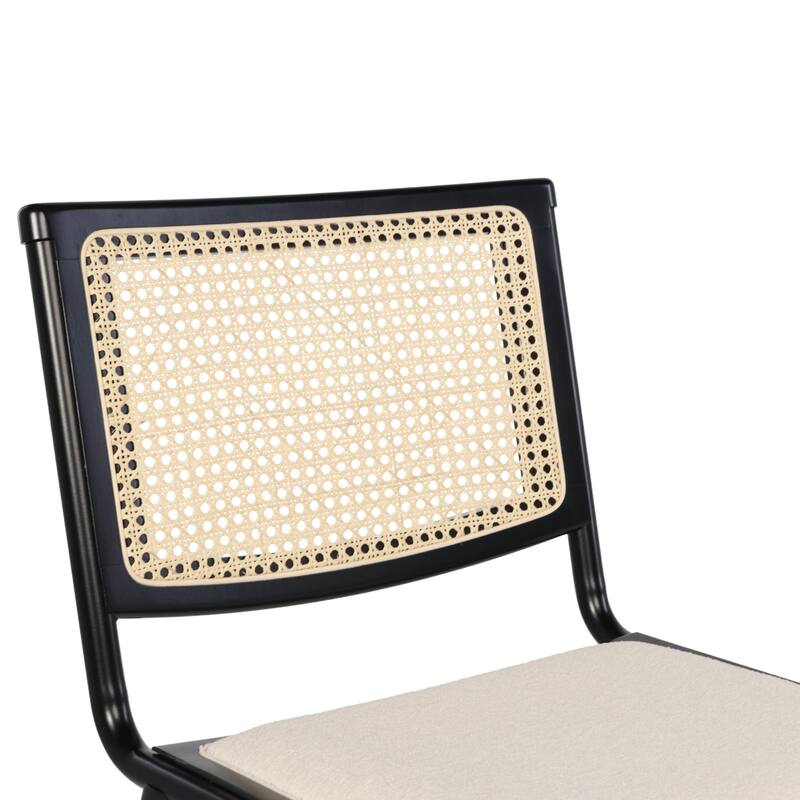 Breuer Chair Company Rereke Dining Side Chair w/ Padded Seat Beech Wood Cane Back Steel Frame & Wooden Legs (Made in Italy)