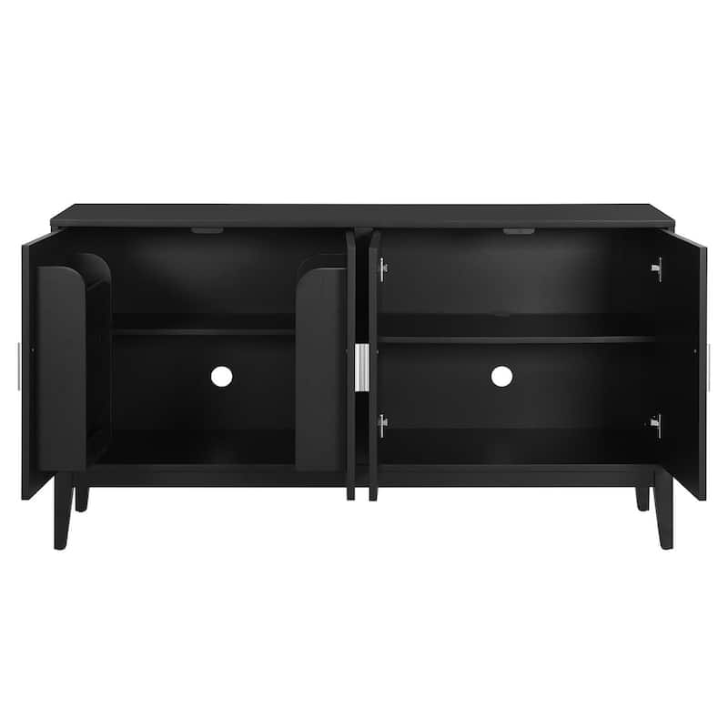 Buffet Cabinet with Door Shelf, Sideboard Cabinet with Adjustable Shelves, Wood Storage Cabinet with Conical Feet