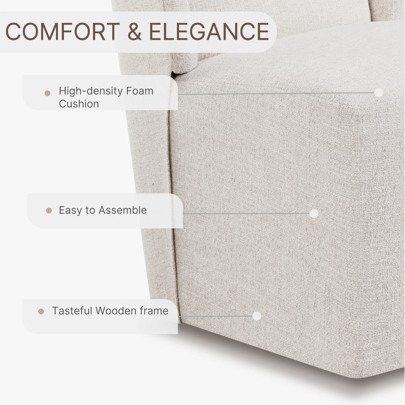 Spruce & Spring Iris Modern Upholstered Fabric Dining Chair with Casters