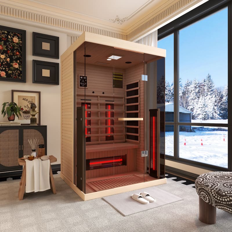 EROMMY up to 3 Person Infrared Sauna with 15-Minute Warm-Up Heater Tube and Carbon Plate - 2 Person