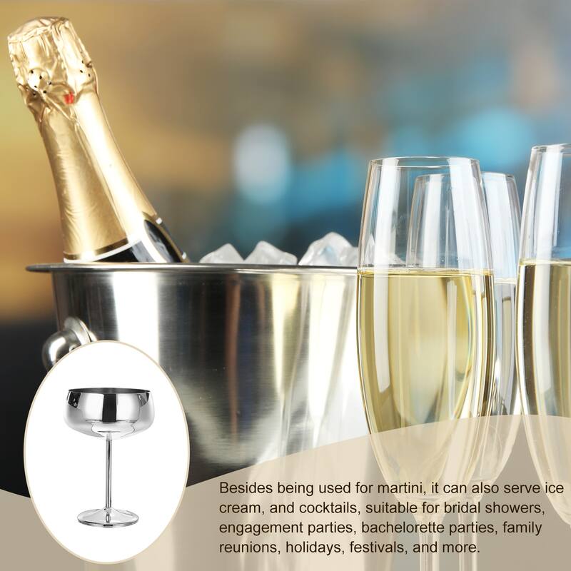 Stainless Steel Martini Cocktail Glasses, 1Pcs 450ml/16 OZ - 450ml/16 OZ