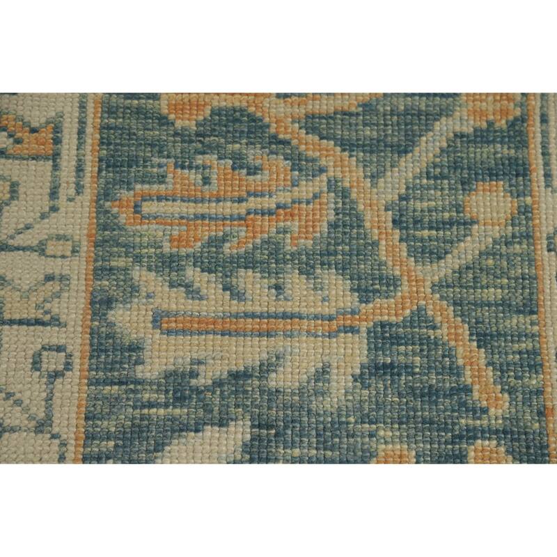 Hand Knotted Oriental 100% Wool Carpet Transitional All-Over Oranges & Rust Oushak Area Rug - 14' 0'' X 10' 5''