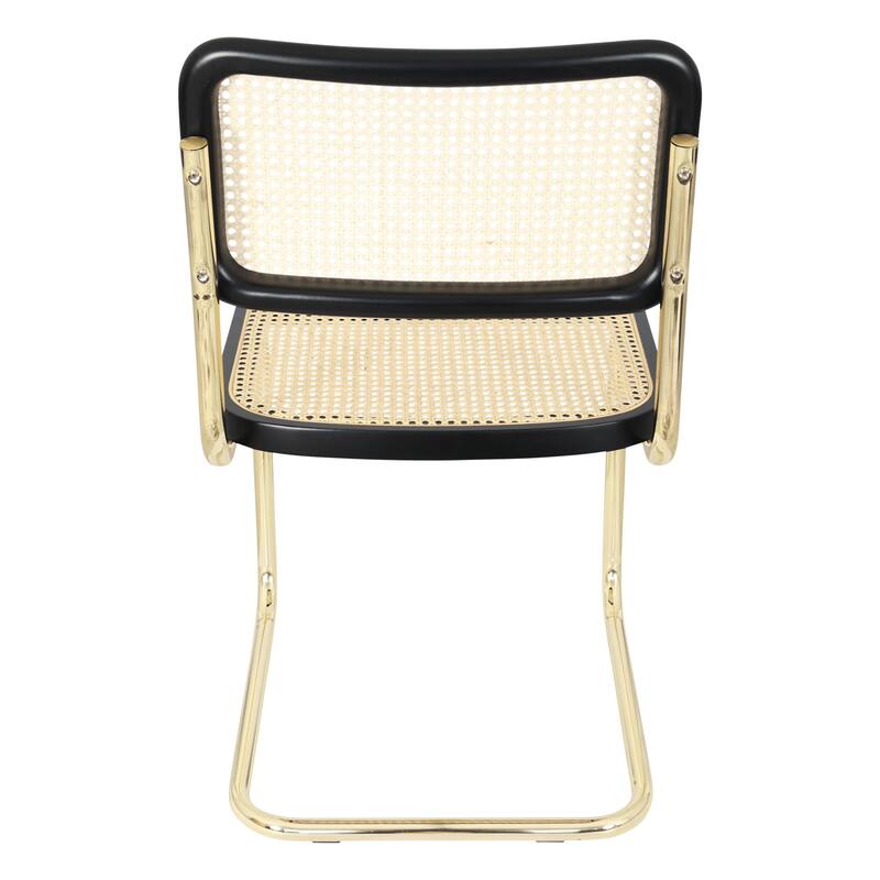 Breuer Chair Company Marcel Breuer Cesca Cane Cantilever Side Chair w/ Brass Steel Frame (Various Wood & Cane Colors)