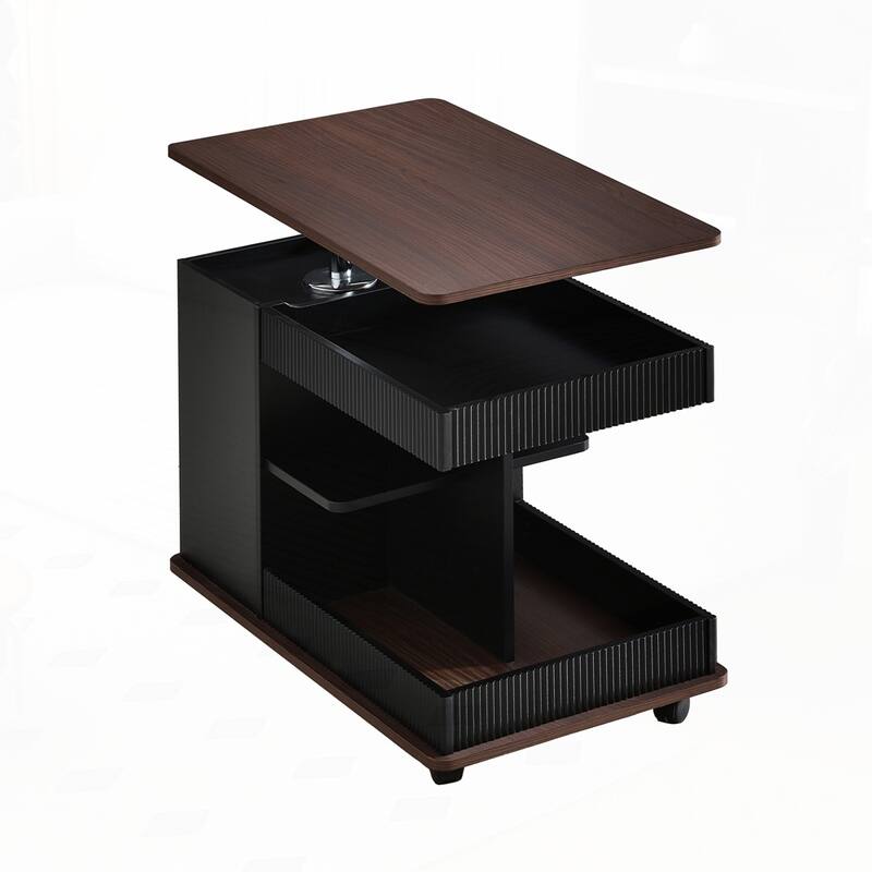 Multifunctional Sofa Side Table with Lift-Top