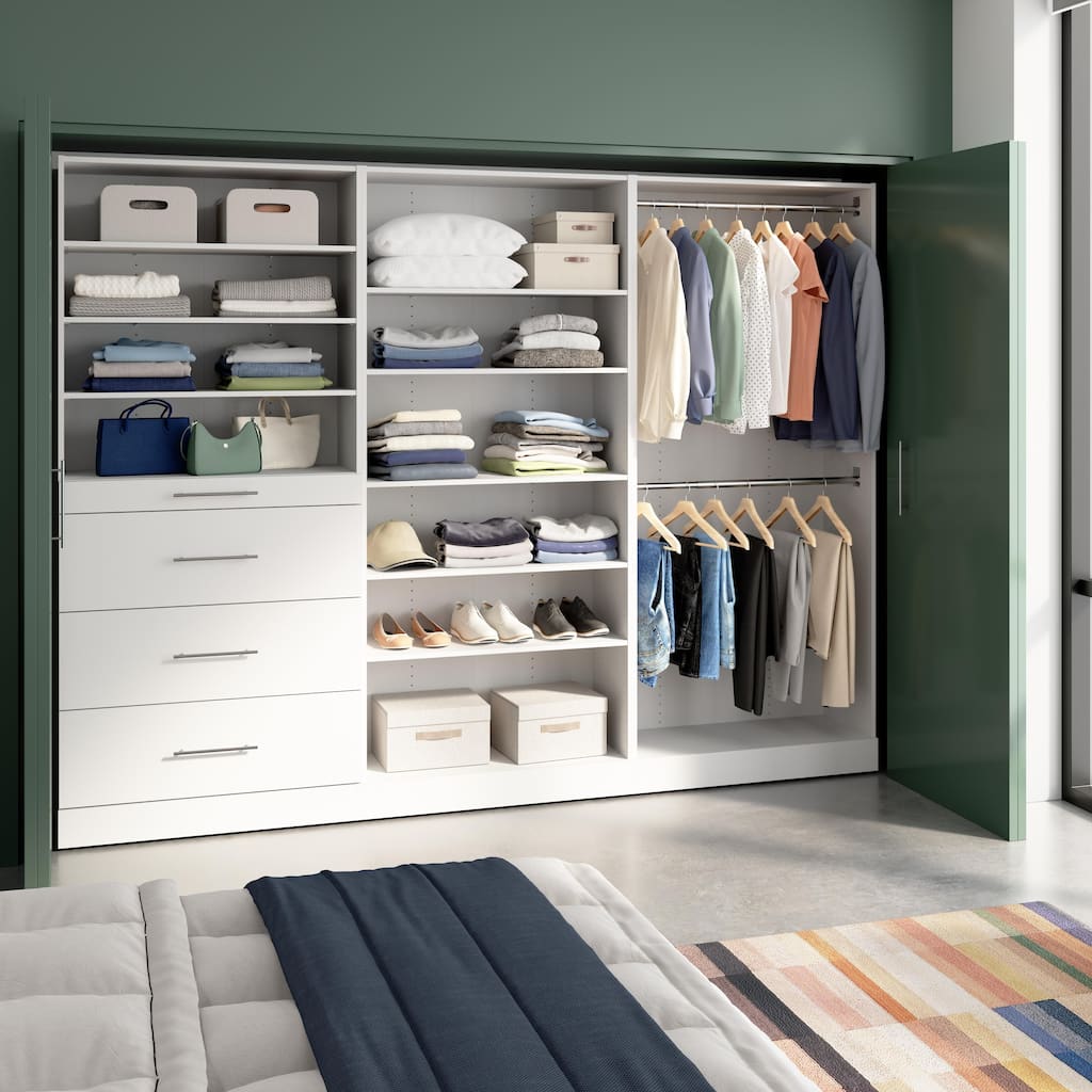 Bestar Florence 107W x 16D Walk-In Closet Organizer System, Slab