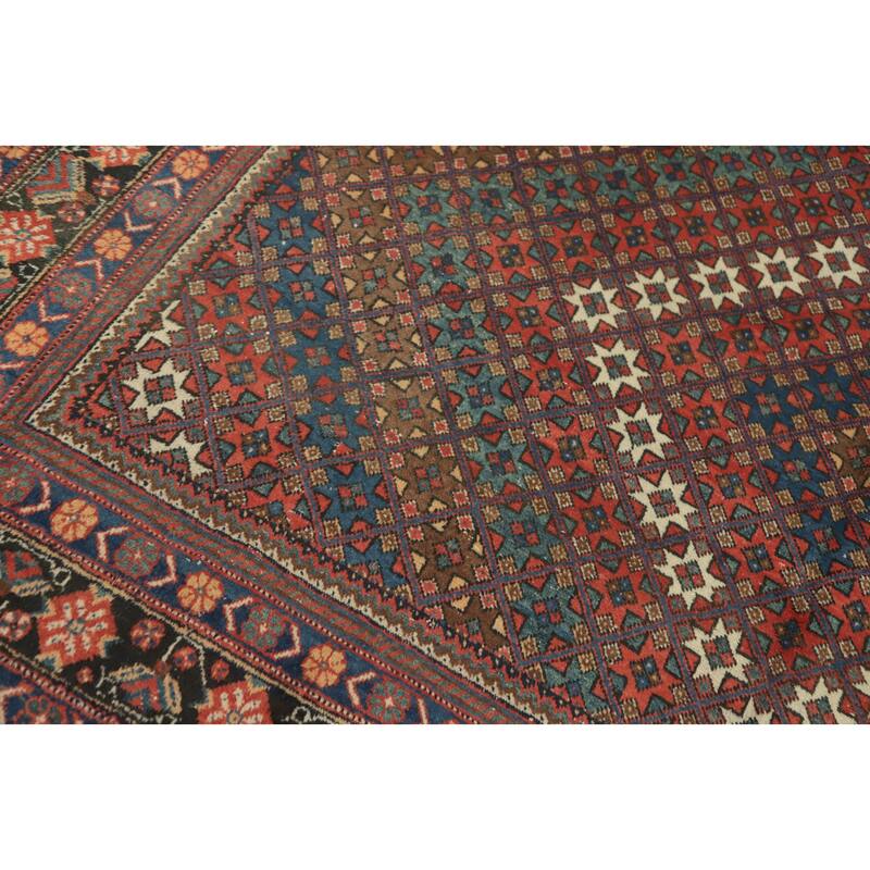 Hand Knotted Oriental 100% Wool Carpet Traditional Geometric Multi-Colored Bakhtiari Area Rug - 10' 4'' X 7' 4''