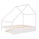 preview thumbnail 9 of 25, Full Size Wooden House Bed With Trundle and Roof for Kids, Boys and Girls