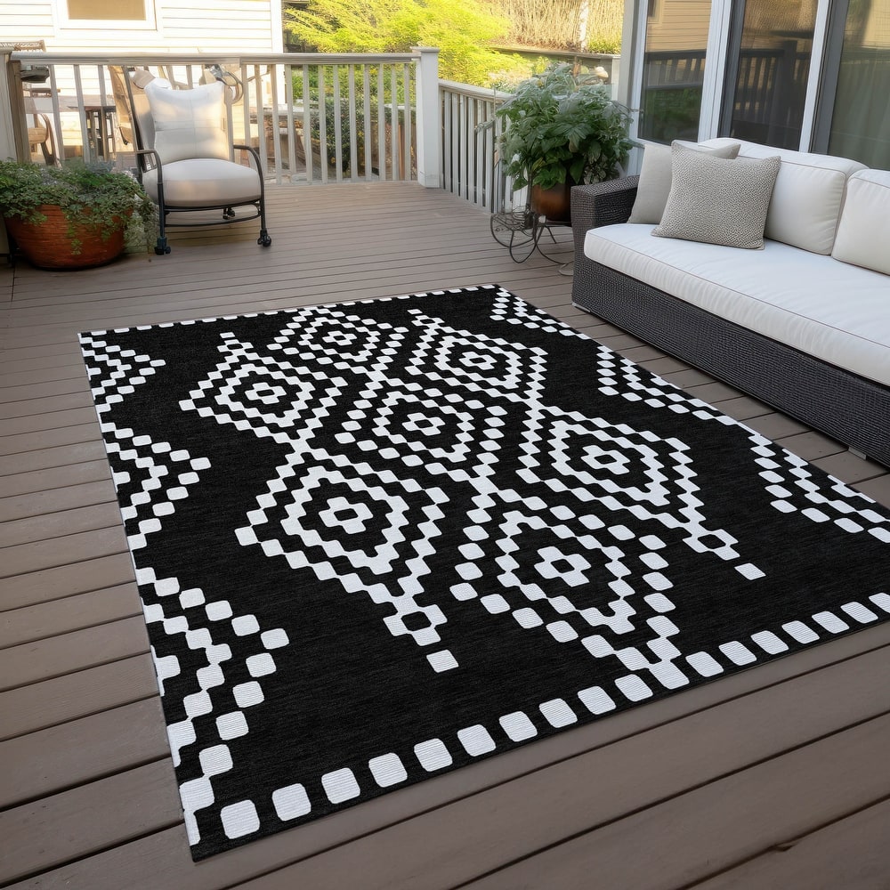 Machine Washable Indoor/ Outdoor Chantille Moroccan Boho Rug