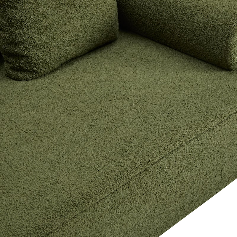 78" Modern 3-Seater Sofa Couch, Upholstered Sofa with Rolled Armrests & 3 Plush Pillows, Comfy Couch for Living Room, Bedroom