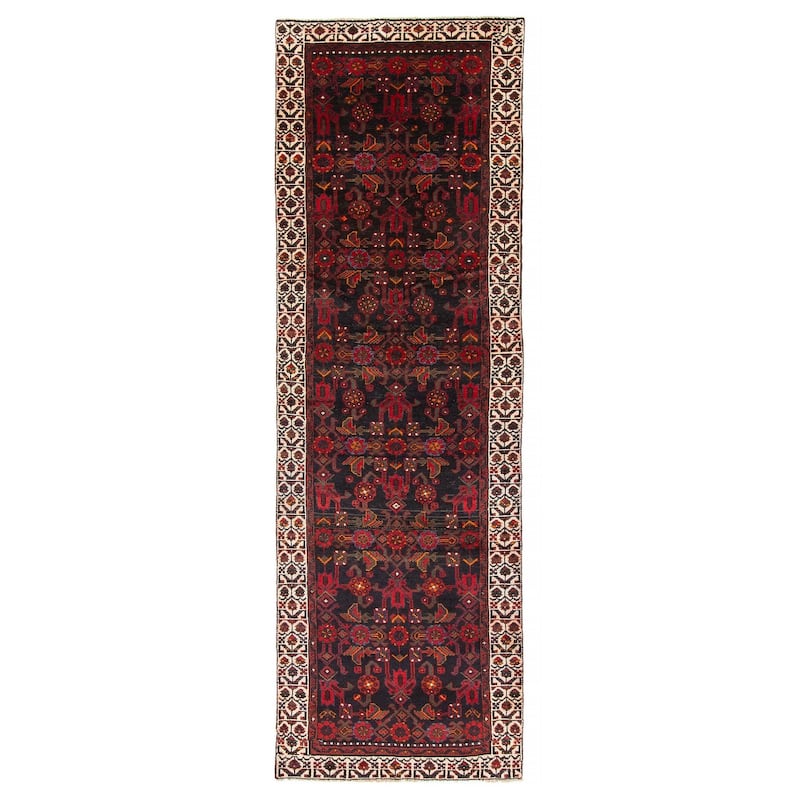 ECARPETGALLERY Hand-knotted Andelz Black Wool Rug - 3'3 x 10'11 - Black - 3'3 x 10'11