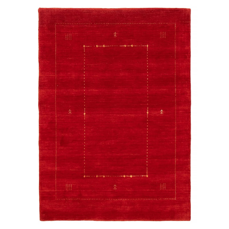 Kashkuli Gabbeh Red Rug 4'8" x 6'7" - 4'8 x 6'7 - Red - 4'8 x 6'7