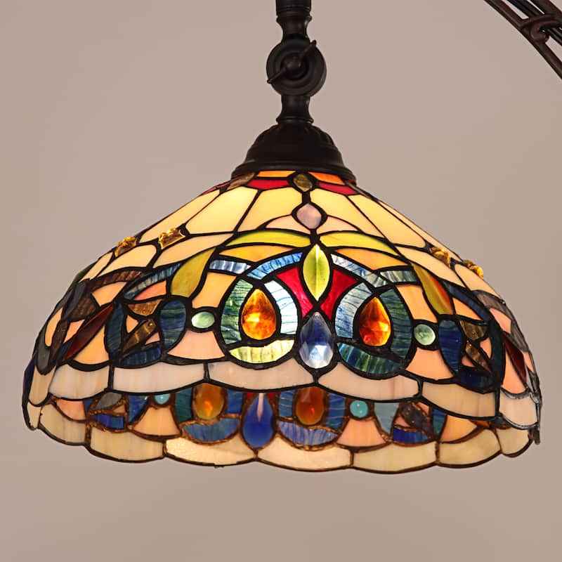 Tiffany-Style Victorian Design 1-light Dark Bronze Floor Lamp
