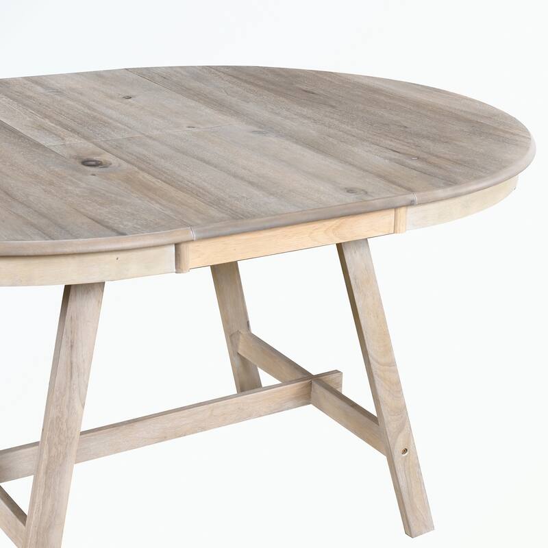 Round Extendable Wood Dining Table