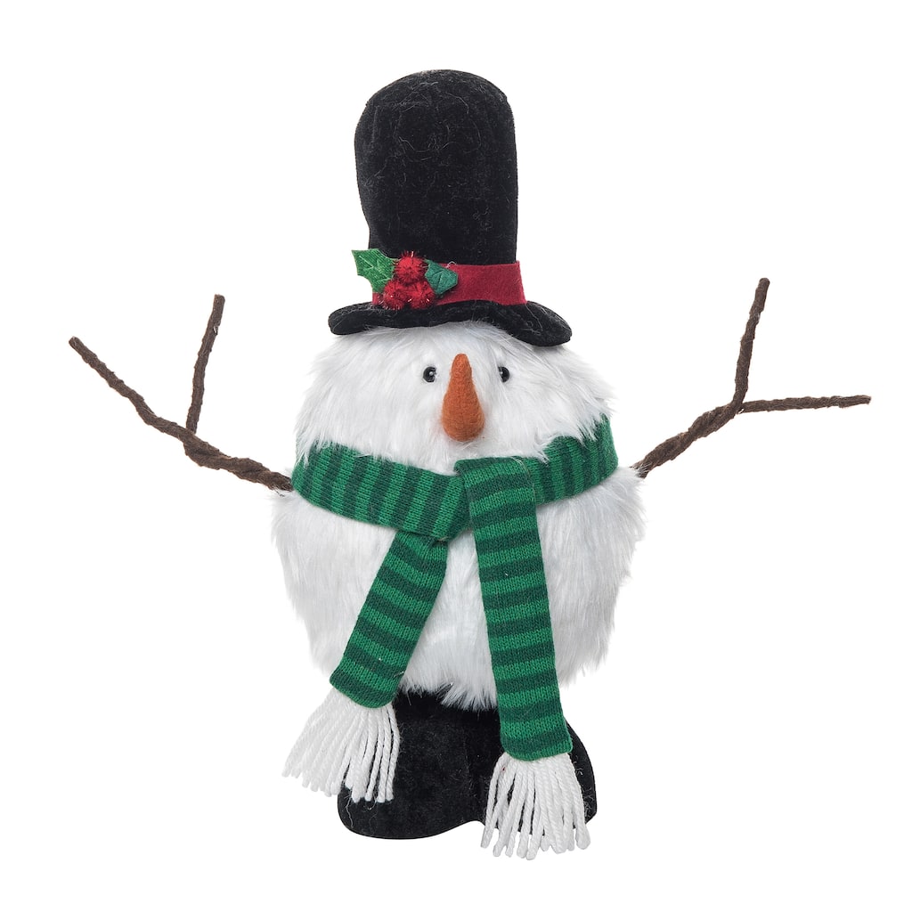 Transpac Polyester 13.25 in. Multicolor Christmas Plush Standing Snowman