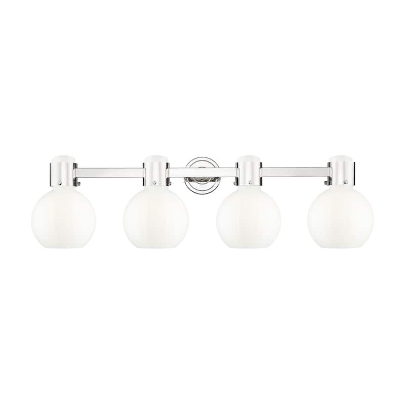 Innovations Lighting 464-4W-10-34 Lawton Sphere Vanity Lawton Sphere 4 - Polished Nickel / Gloss White