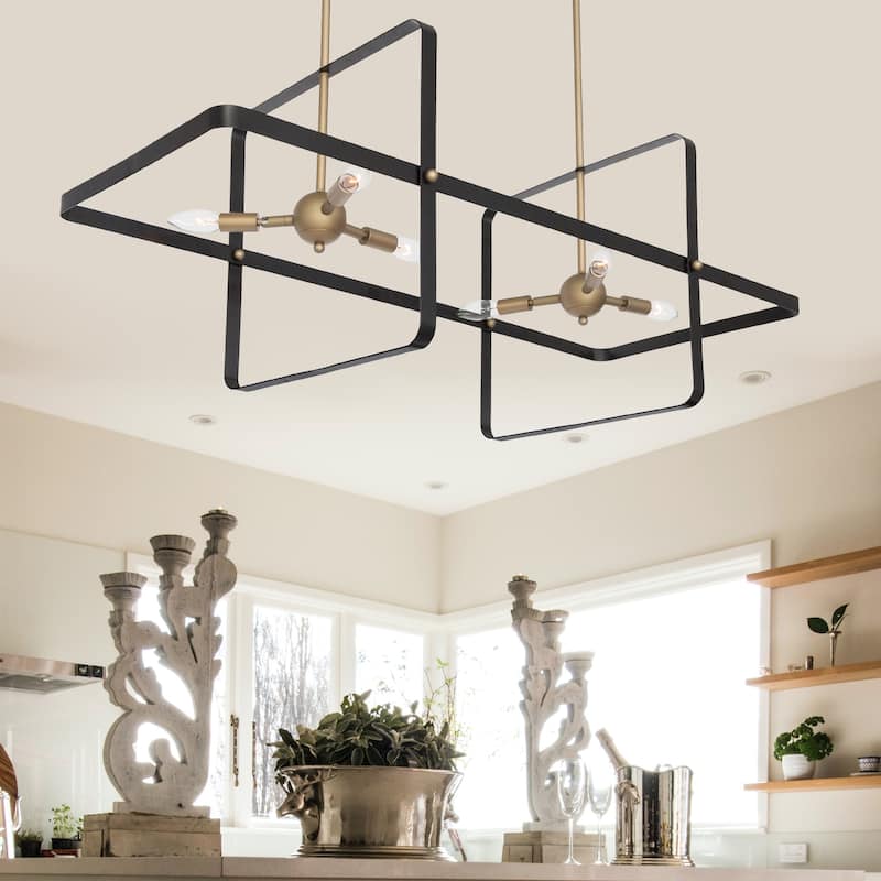 Modern 6 - Light Kitchen Island Linear Pendant - 42.13"x16.73"x16.54"