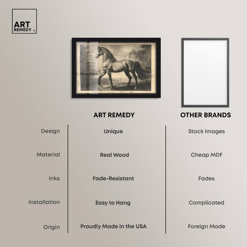 Sketch of a Stallion Shadowbox by Art Remedy