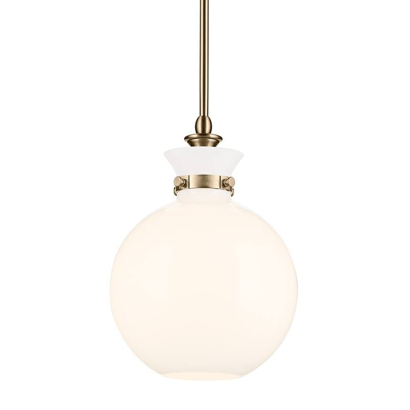Kichler Lighting Laria 10.25 Inch 1 Light Pendant with Opal Glass in Champagne Bronze