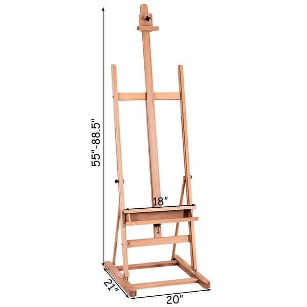 Shop Costway Wood H Frame Floor Easel Artist Painting Display