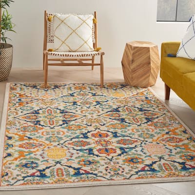 Nourison Allur Contemporary Boho Floral Medallion Area Rug