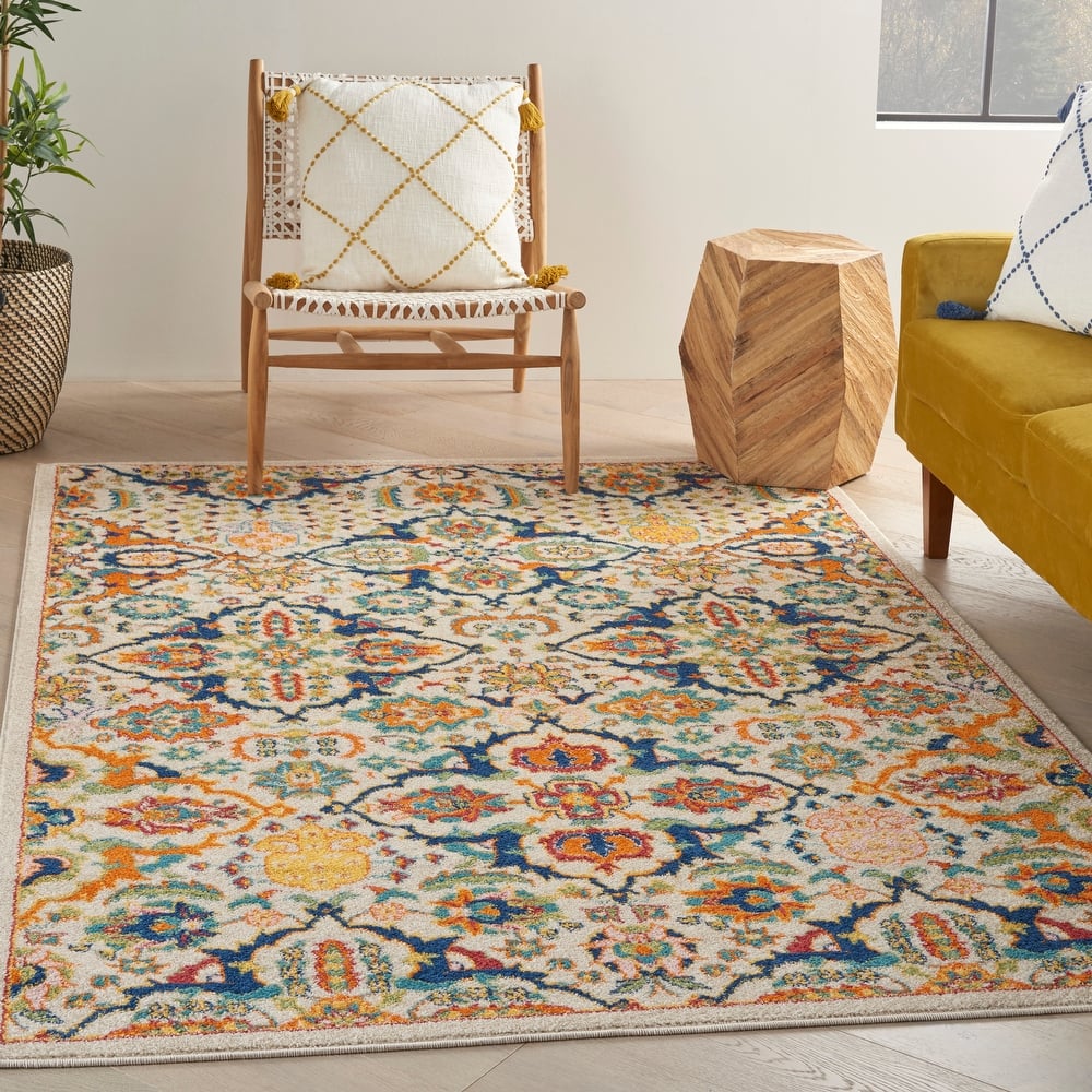 Nourison Allur Contemporary Boho Floral Medallion Area Rug